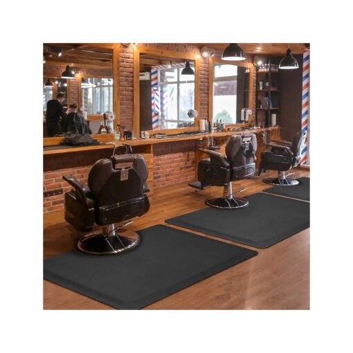 Salon mats for Hair Stylist 3'x4 ' Barber Shop Salon Floor Chair Mat - Black Square Anti-Fatigue Floor Mat -1/2" Thick Office Comfort Floor Mat