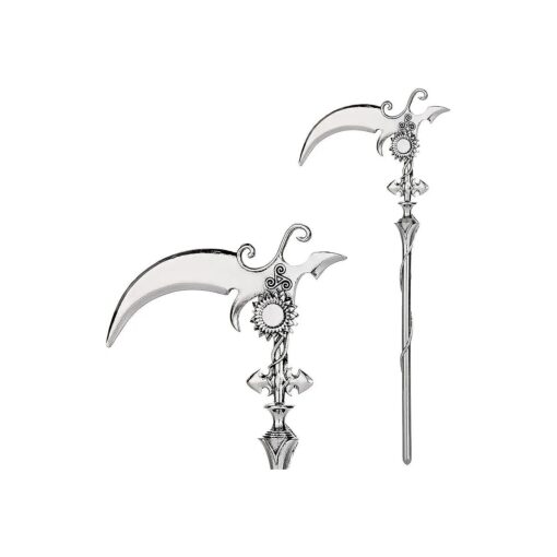 2pcs Sunflower Reaper Scythe Hair Styling Pins Black Wicca Witch Hair Slide Renaissance Festival Hair Acceossories for Women Hair Stick Antique Silver Plated