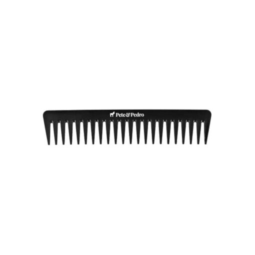 Pete & Pedro Wide Tooth Comb - Detangling & Hairstyling For Men & Women | Eliminates Knots & Tangles, Great For Wet/Fragile/Long/Thick Hair Types | Anti-Static, Black | As Seen on Shark Tank