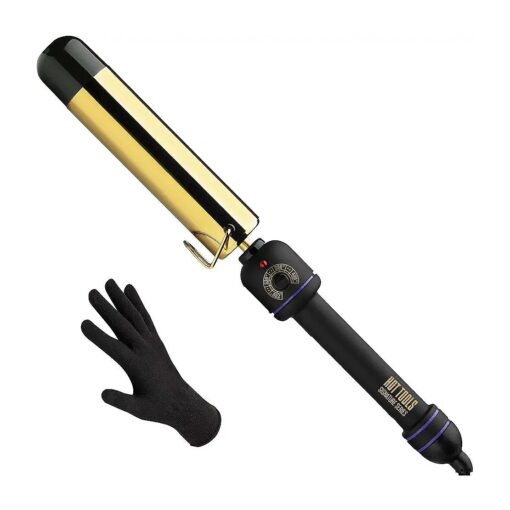 HOT TOOLS Pro Signature Flipperless Gold Curling Wand, 1-1/2", Black/Gold