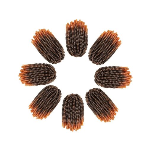 Spring Twist Crochet Hair 8 Inches 8 Pieces/Pack Black to Orange Synthetic Spring Curl for Black Women Brading Hair Extension ( Color : T1B/LORANGE4 )