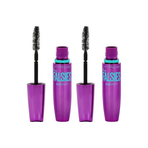 Maybelline Volum ' Express Falsies Volumizing, Washable Mascara, Blackest Black, 2 Count