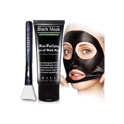 SHILLS Charcoal Face Mask, Blackhead Remover Mask, Charcoal Mask, Blackhead Peel Off Mask, and Brush Kit