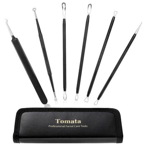 Blackhead Remover Pimple Popper Tool Kit - ( 6 Piece Kit ) - Professional Stainless Pimples Comedone Extractor Removal Tool