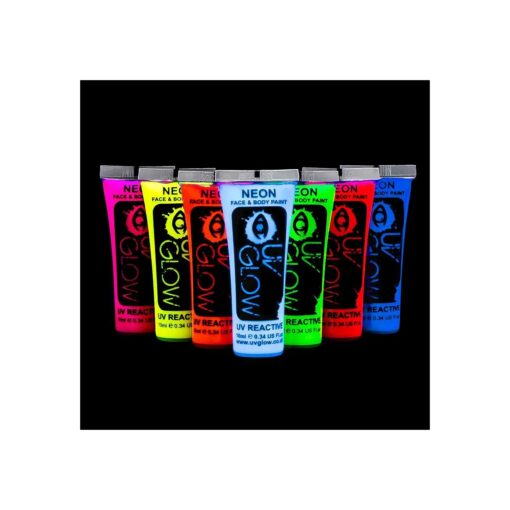 Blacklight Face and Body Paint 0.34oz - Neon Fluorescent ( 0.34 Fl Oz ( Pack of 7 ) )