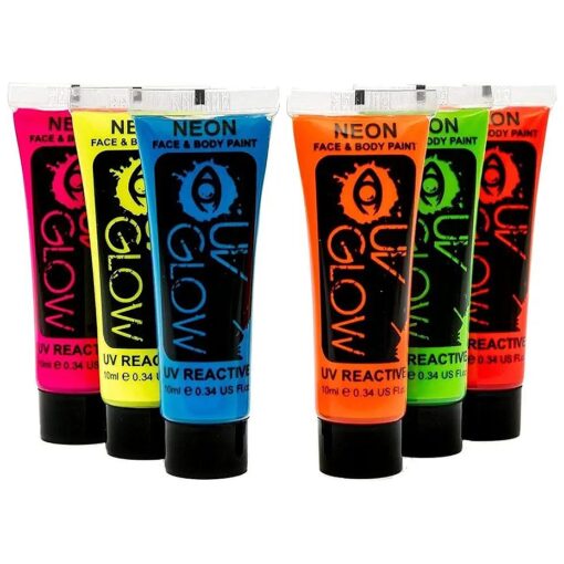 Blacklight Face and Body Paint - Neon Fluorescent ( 0.34oz ( Pack of 6 ) )