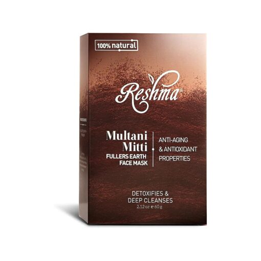 Reshma Beauty Fuller 's Earth Clay Mask ( Multani Mitti ) | 100 % Natural | Deep Cleansing and Exfoliating Mask for All Skin Types |Helps with Blemishes and Minimizes Pores ( Pack of 1 ) ,