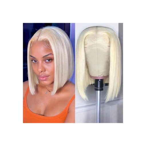 Blonde Bob Wig Human Hair 613 Lace Front Wig Human Hair 13X4 HD Lace Front Wigs Human Hair Pre Plucked With Baby Hair 150 % Density 613 Short Bob Wigs Human Hair For Women ( 14inch, 13X4 613 Bob Wig )