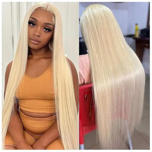 613 Blonde Lace Front Wig Human Hair Long 22 Inch Lace Front Wigs Human Hair 13x4x1 Lace Straight Brazilian Virgin Human Hair for Women