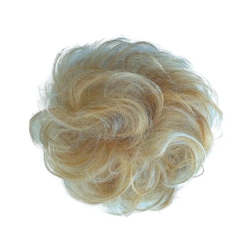 CAISHA 100 % HUMAN HAIR Scrunchie Hair Piece Updo Braid Hair Scrunchy Messy Bun Blonde Mix H312a