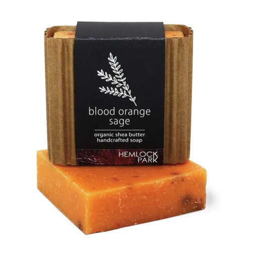 Moisturizing Organic Shea Butter Bar Soap | Naturally Nourishes Skin with Coconut Oil & Olive Oil | Handcrafted in USA ( Blood Orange Sage )