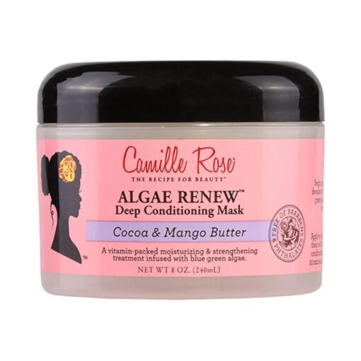 Camille Rose Algae Renew Deep Conditioning Hair Mask with Peppermint, Blue Green Algae & Mango Butter, to Strengthen and Moisturize, for All Hair Types, 8 oz