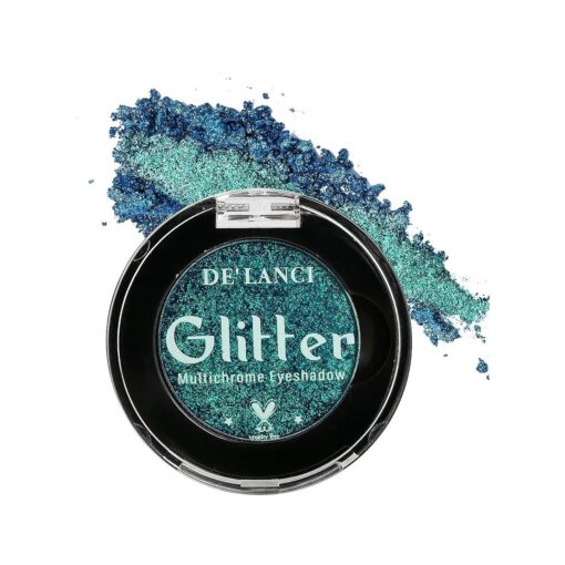 DE'LANCI Green Glitter Eyeshadow, Highly Pigmented Duochrome Eye Shadow, Intense Color Shifting Multichrome Green Eyeshadow for Blue Green Eyes, Waterproof Shimmer Eyeshadow, Talc Free & Travel Size