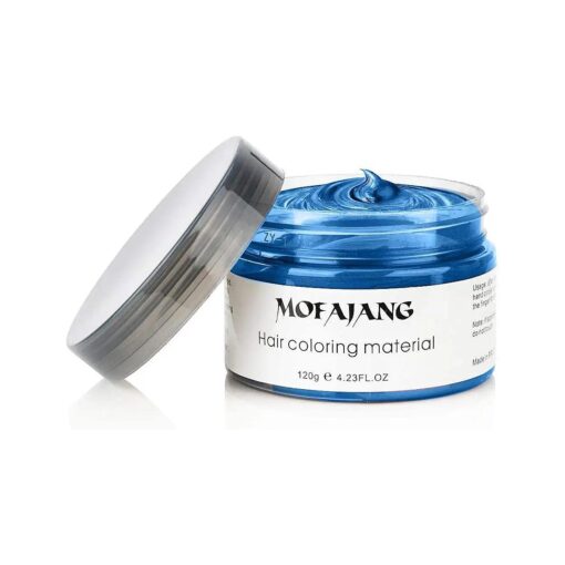 Temporary Blue Hair Wax, YHMWAX 4.23oz Instant Hairstyle Mud Cream, Natural Hair Coloring Wax Material Disposable Hair Styling Dye Ash for Cosplay, Party, Masquerade, Halloween.etc ( Blue )