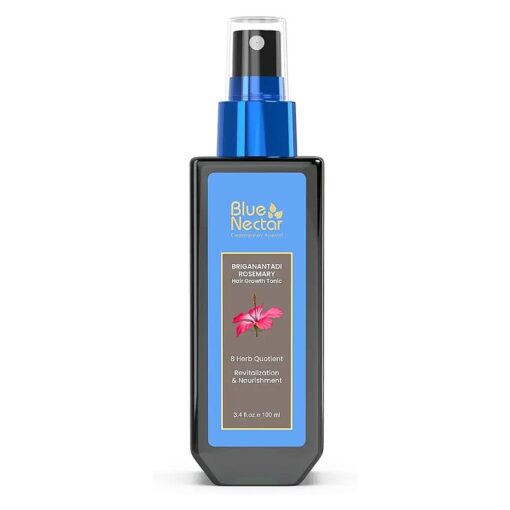 Blue Nectar Hair Growth Serum with Rosemary Oil for Hair Growth | Ayurvedic Hair Tonic Spray ( 8 Herbs, 3.38 Fl Oz )