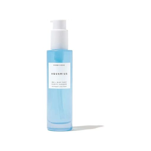 HERBIVORE Aquarius BHA + Blue Tansy Clarity Cleanser - Deep Cleansing, Gentle Exfoliation for Oily-Combination Skin, Plant-Based, Vegan, Cruelty-free, 3.3 oz