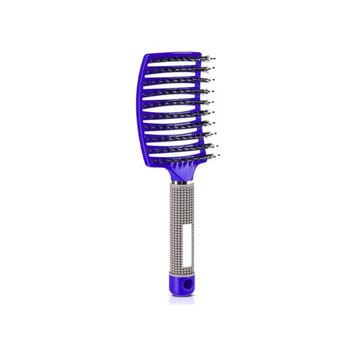 Wet Hair Brush Detangling Brush for Wet & Dry, Detangler Brush for Blow Drying, Curved Vented Wet Hair Brushes for Women Kids, Detangling Brush for Wet Dry ( Blue )