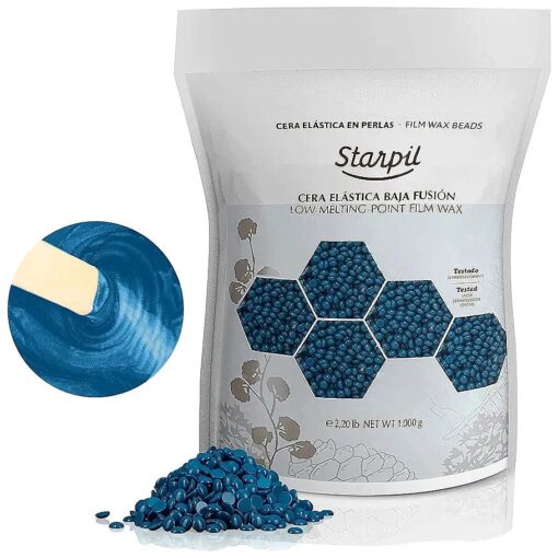 Starpil Wax 1000g / 2.2 lb Bag Blue Hard Wax Beads for Hair Removal, Stripless Wax Beans Refill for Wax Pot Warmer Professional, Low Temperature Film Hair Removal Wax Pearls .