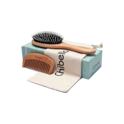 Boar Bristle Hair Brush Set for Thick and Normal Hair, Hand Polished Natural Wood Handle for a Refined Look and Feel, Restore Healthy Shine, Improve Growth, Reduce Breakage