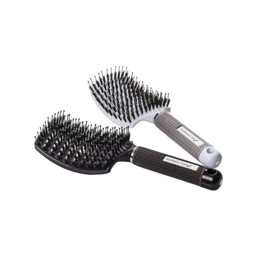 Boar Bristle Hair Brush set - Curved and Vented for Wet and Dry Detangling Hair Brush for Women Long, Thick, Thin, Curly & Tangled Hair Vent Brush - Stocking Stuffers Gift kit