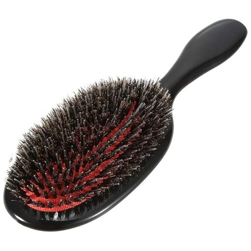 Boar Bristle Hair Brush Paddle Detangling Brush for Curly Fine Wavy Natural Tangled Hair, Anti-frizz Styling Hairbrush Comb for Women and Men, Boar Nylon Bristle Cushioned Brush