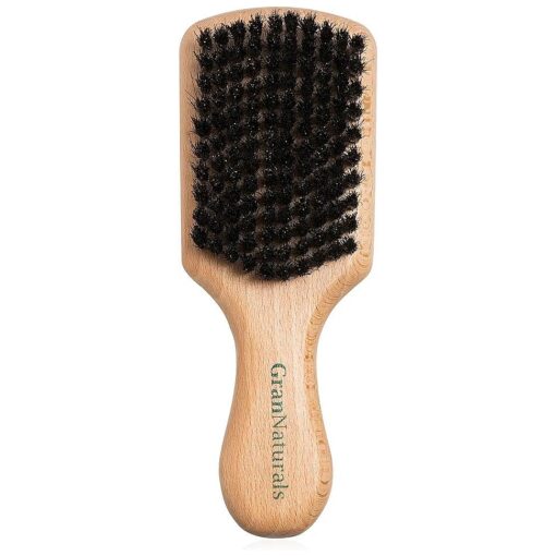 GranNaturals Soft Bristle Hair Brush - Boar Bristle Men 's Hair Brush for Smoothing, Slick Back, Fades, Beards, 360 Waves to Style, Polish, & Lay Down Hair to Create a Sleek Hairstyle for Women & Men