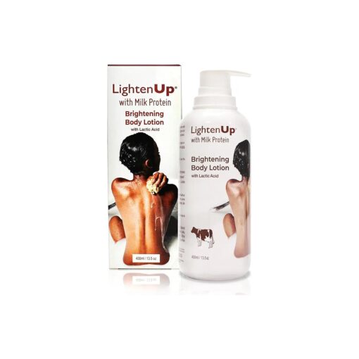 LightenUp, Lactic Acid Lotion | 13.5 Fl oz / 400ml | AHA Body Cream | Moisturizing, Hydrating Body Lotion for Body, Knees, Armpit, Underarm | with Shea Butter, For Women and Men