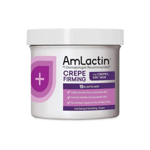 Crepe Firming Cream - 12 oz Body Cream with 15 % Lactic Acid - Exfoliator and Moisturizer for Crepey, Dry Skin