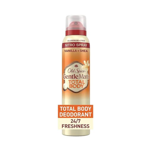 Old Spice Whole Body Deodorant for Men, Total Body Deodorant, Vanilla + Shea, Aluminum Free Deodorant Spray for 24/7 Freshness // Dermatologist Tested Whole Body Deodorant, 3.5 oz