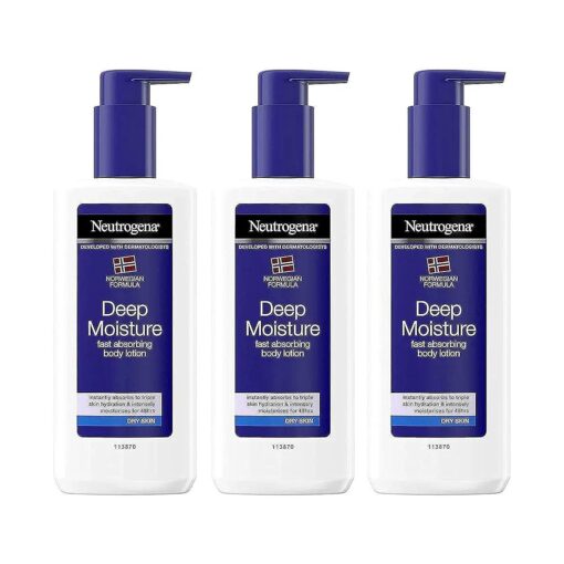 Neutrogena Norwegian Formula Deep Moisture Fast Absorbing Body Lotion for Dry Skin, 8.45 Ounce ( Pack of 3 )