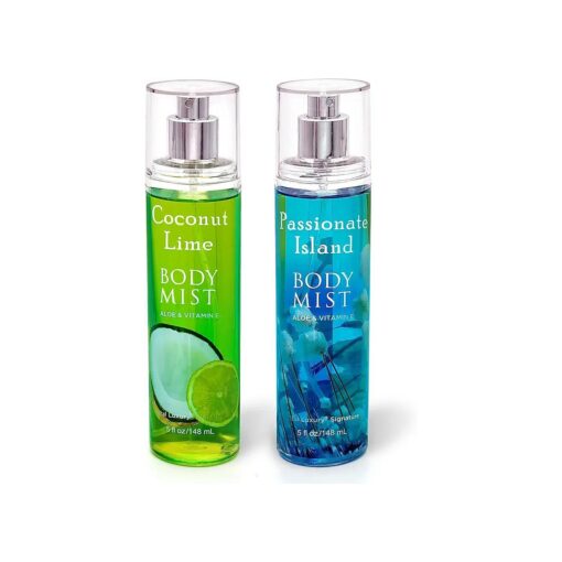 Body Mist Set ( Coconut Lime, Passionate Island ), 5 Fl Oz Each, Pack of 2, Fragrance Mist for Men & Women