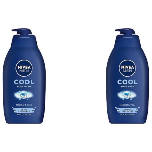 Nivea Men Cool Body Wash with Icy Menthol, Men Body Wash, 30 Fl Oz Pump Bottle ( Pack of 2 )