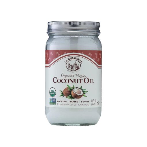 La Tourangelle, Organic Virgin Unrefined Coconut Oil, Great for Cooking, Baking, Hair, and Skin Care, Bold, Aromatic, and Flavorful, Source of MCTs, 14 fl oz ( Packaging May Vary )