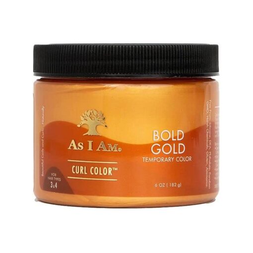 Curl Color - Bold Gold - 6 ounce - Color & Curling Gel - Temporary Color - Medium Hold - Vegan & Cruelty Free