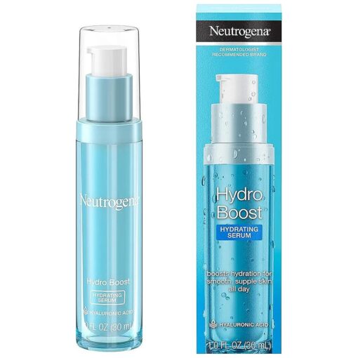 Neutrogena Hydro Boost Hydrating Hyaluronic Acid Serum, Oil-Free and Non-Comedogenic Face Serum Formula for Glowing Complexion, Oil-Free & Non-Comedogenic, 1 fl, oz