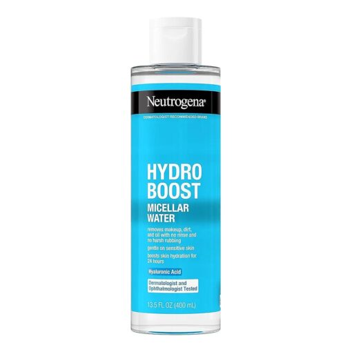 Neutrogena Hydro Boost Micellar Water with Hydrating Hyaluronic Acid, Micellar Cleansing Water for Sensitive Skin Removes Makeup, Dirt & Oil, Non-Comedogenic & Alcohol-Free, 13.5 fl, Oz