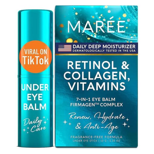 MAREE Multi Balm Stick with Retinol & Ceramide Complex - Facial Moisturizer & Under Eye Balm for Dark Circles - Under Eye Brightener 0.35 Oz