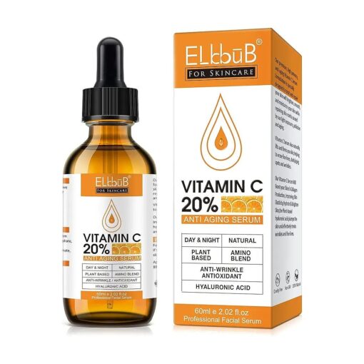 Premium 20 % Vitamin C Serum For Face with Hyaluronic Acid, Retinol & Amino Acids - Boost Skin Collagen, Hydrate & Plump Skin, Anti Aging & Wrinkle Facial Serum 60ml