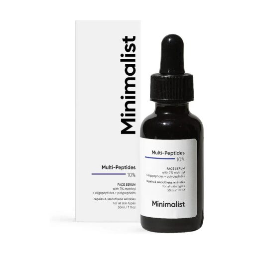 Minimalist Multi Peptide Night Face Serum for Anti Aging with Collagen Boosting | Reduces Wrinkles | Hydrating Serum With 7 % Matrixyl 3000 | For Women & Men | 1 Fl Oz / 30 ml