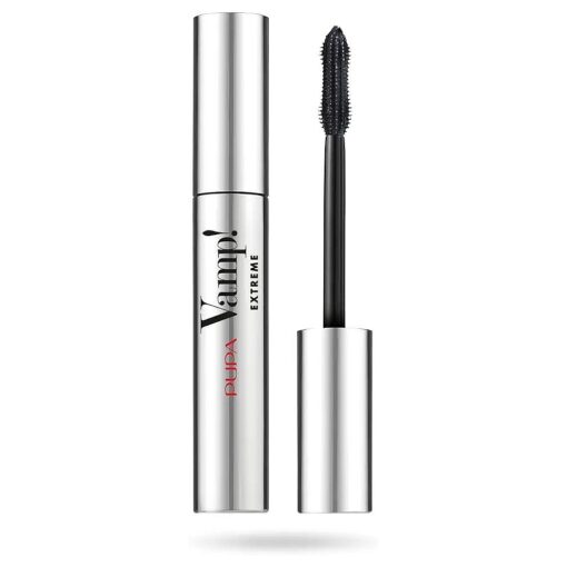 PUPA Milano Vamp ! Extreme Mascara - For Voluminous And Dramatic Eyelashes Lengthening Defining Formula Adds Impact Boost Your Eye Allure With Long, Thick Lashes 010 Extra Black 0.4 Oz, I0111752