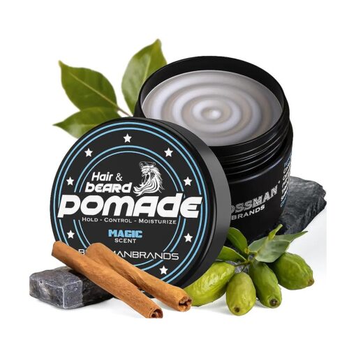 Bossman Hair & Beard Pomade - Moisturizing with Longer Hold and Control - Men 's Hair, Beard and Moustache Styling Product - Made in USA ( Magic Scent )