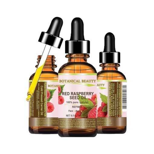 Red Raspberry Seed Oil, 100 % Pure/Natural/Undiluted/Refined Cold Pressed Carrier Oil, 0.5 Fl.oz.-15 ml, For Skin, Hair, Lip And Nail Care, by Botanical Beauty .