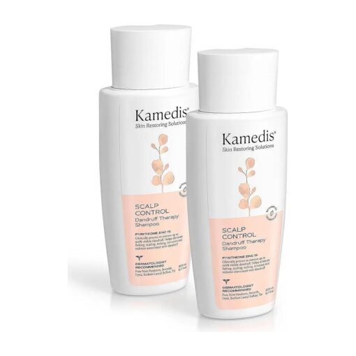 KAMEDIS Anti-Dandruff Therapy Shampoo, For Dry, Itchy, Flaky, Sensitive Scalp and Seborrheic Dermatitis, Contains 1 % Zinc Pyrithione and Salicylic Acid, Hair & Head Treatment, 13.4 Fl Oz, ( 2pk )