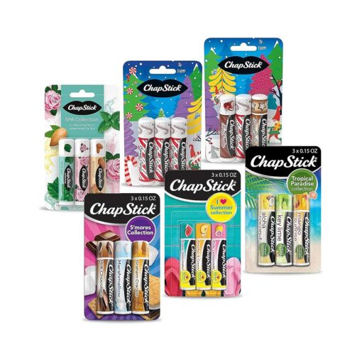 ChapStick Fan Favorites Multi-Pack Flavored Lip Balm Tubes Fan Favs - 0.15 Oz ( Box of 6 Packs of 3 )