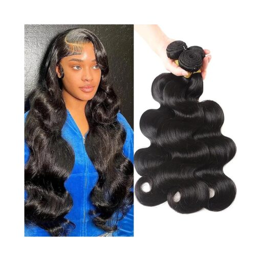 Human Hair Bundles Body Wave 20 20 20 Inch bundles human hair 3 Bundles 100 % Unprocessed Brazilian Virgin Human Hair Bundles Deals Human Hair Extensions For Natural Black Color