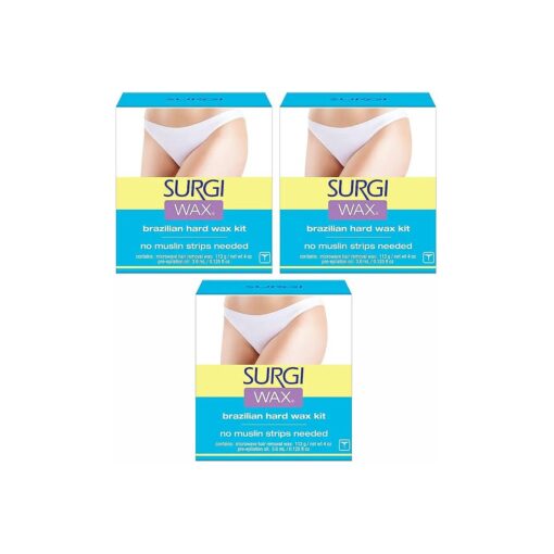 Surgi-wax Brazilian Waxing Kit For Private Parts, 4-Ounce Boxes ( Pack of 3 )