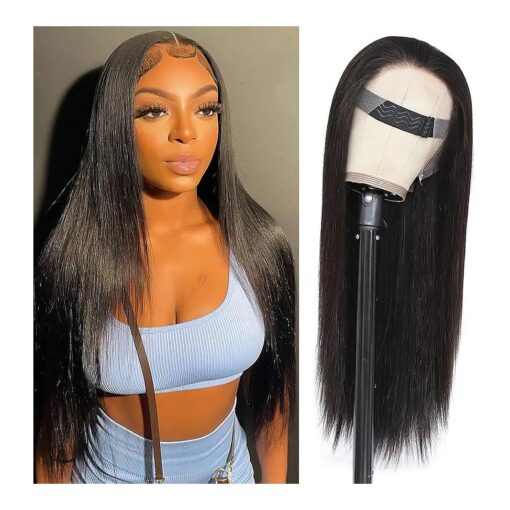 250 Density HD Lace Front Wigs Human Hair Pre Plucked Bleached Knots 13x4 Large Size Transparent Lace Frontal Wig with Baby Hair Silky Straight Human Hair Wigs for Women ( Natural Color,20Inch )