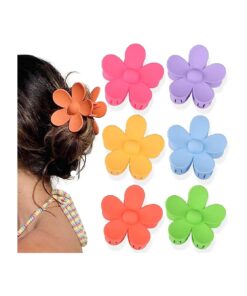 Canitor 6Pcs Hawaii Flower Claw Clip, Large Flower Hair Clips for Thick Thin Hair Beach Essentials for Women Teen Girls Preppy Things Summer Stuff Gifts Accessories