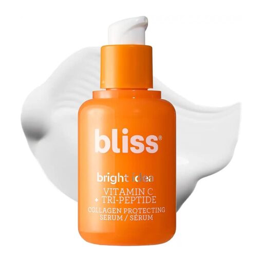 Bliss Bright Idea Vitamin C + Tri-Peptide Collagen Brightening Face Skincare Serum - Anti Aging, Boosts Skin Elasticity - Clean - Vegan & Cruelty-Free - 1 Fl Oz