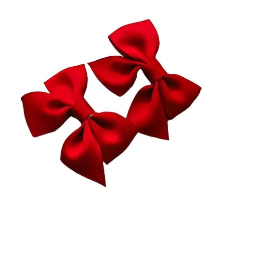 Bow Hair Clips for Girls Red Hair Bow Barrettes for Little Girls Cute Hair Accessories for Girls 2pcs Bowknot Hair Clip